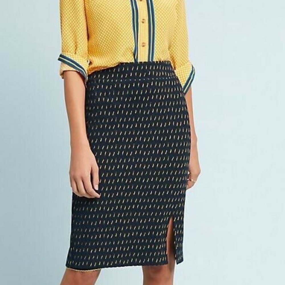 NWT Anthropologie Maeve Blue Knit Pencil Skirt